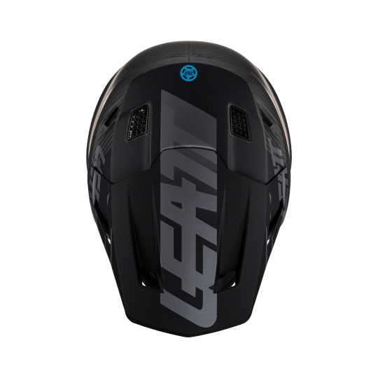 Black Leatt Moto 9.5 Carbon V23 Helmet Kit on a white background.