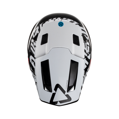 White Leatt Moto 9.5 Carbon V23 Helmet Kit on a white background.