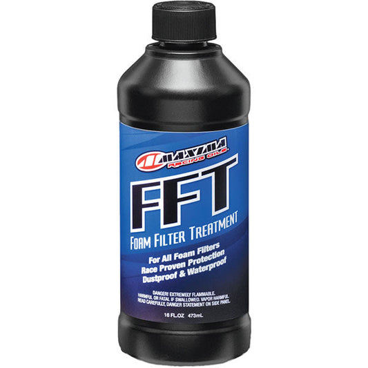 Bottle of Maxima Racing Oils FFT Form Filter Treatment on a white background